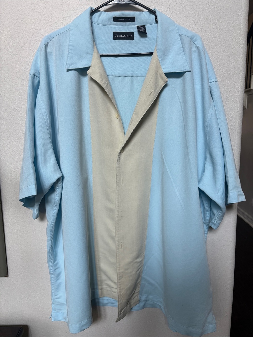Men’s cabana breeze Light Blue Short Sleeve Ultra Club 3XL shirt